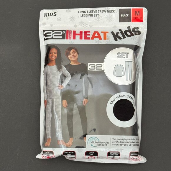 32 Degrees Kids' Black Heat Set - M (8/10) NWT - Picture 1 of 15